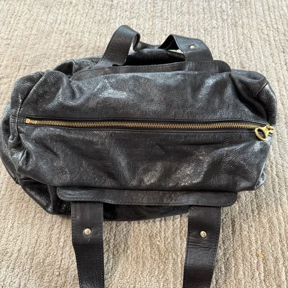 Vintage See by Chloe Funny Love Black Leather Shoulder Bag with Flaw - Picture 11 of 16